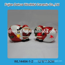 2016 new christmas ornaments,ceramic christmas lighting snowman/santa claus